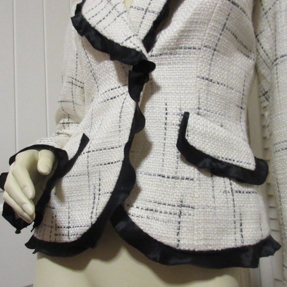 Y2K 80s 90s Kenneth Cole Womens Blazer Jacket Coat White Preppy Academia Mobwife - Picture 6 of 8